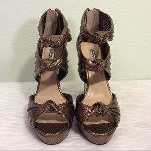 H by Halston  bronze colored heels. Gorgeous!